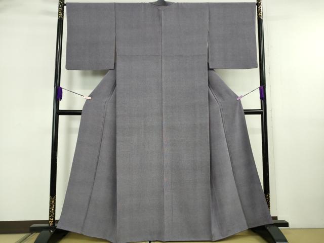 平和屋着物●極上　伝統工芸士　廣瀬雄望　江戸小紋　行儀　濃鼠色×藤煤竹色　逸品　DZAB5865kh6