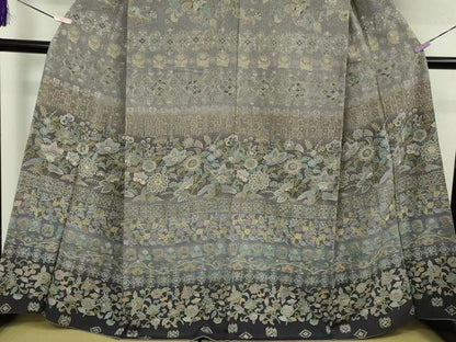 平和屋本店●極上　中国三大刺繍　スワトウ刺繍　汕頭刺繍　訪問着　更紗花鳥文　暈し染め　金糸　逸品　DZAB5866kh6