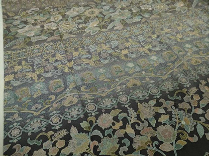 平和屋本店●極上　中国三大刺繍　スワトウ刺繍　汕頭刺繍　訪問着　更紗花鳥文　暈し染め　金糸　逸品　DZAB5866kh6