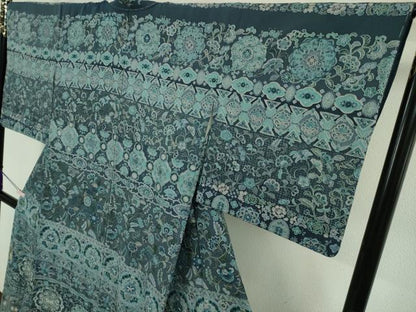 平和屋本店●極上 中国三大刺繍 スワトウ刺繍 汕頭刺繍 総刺繍 訪問着 更紗花横段文 暈し染め 金糸　大丸扱い　逸品　未使用　DZAB5867kh6