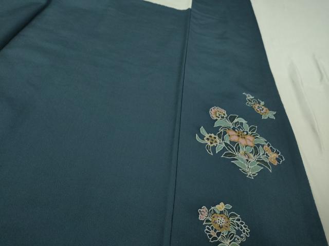 平和屋本店●極上 中国三大刺繍 スワトウ刺繍 汕頭刺繍 総刺繍 訪問着 更紗花横段文 暈し染め 金糸　大丸扱い　逸品　未使用　DZAB5867kh6