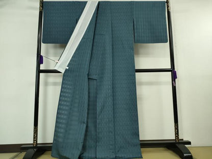 平和屋本店＊希少　沖縄県最高級織物　夏物　首里花倉織　首里織　花織・絽織・紗織　濃い紺鼠色　逸品　DZAB5872kh6