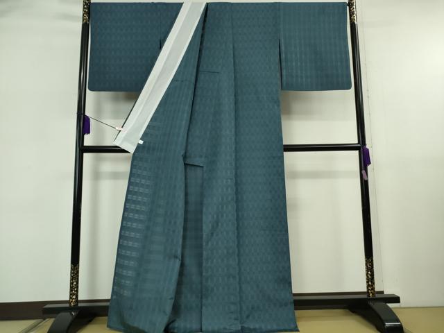 平和屋本店＊希少　沖縄県最高級織物　夏物　首里花倉織　首里織　花織・絽織・紗織　濃い紺鼠色　逸品　DZAB5872kh6
