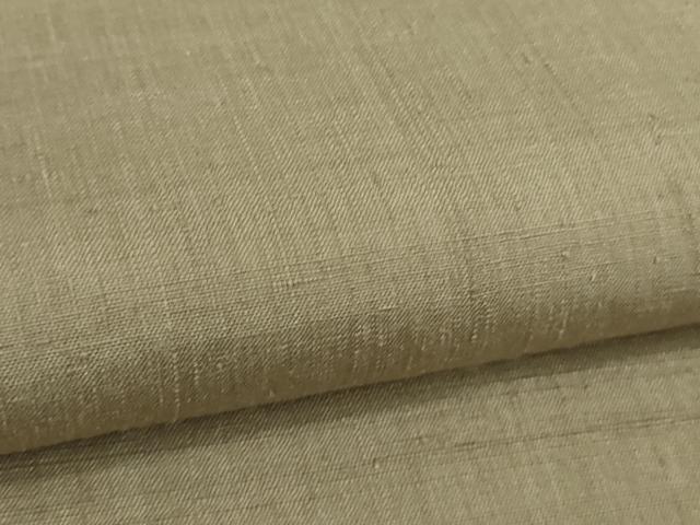 平和屋本店▽極上　本場結城紬　重要無形文化財　単衣　色無地　空五倍子色　証紙付き　逸品　DZAB5874kh6