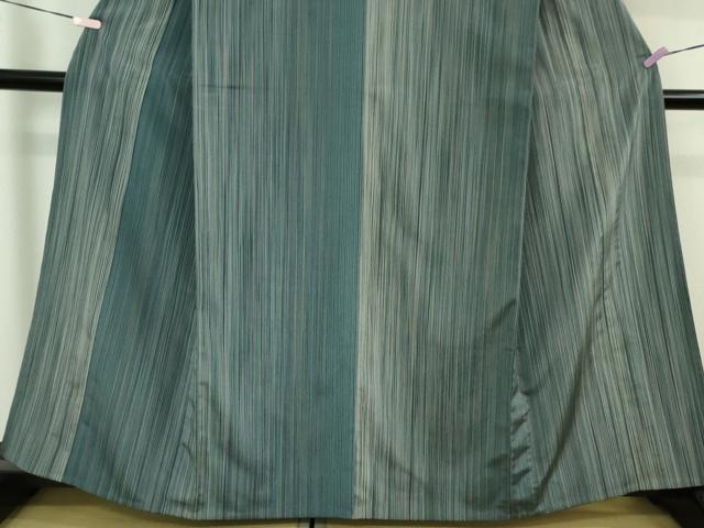 平和屋着物▽極上　本塩沢　やまだ織　200色　単衣　原沢キヨ作　縞　証紙付き　逸品　DZAB5875kh6