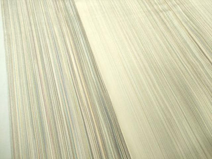 平和屋着物▽極上　本塩沢　やまだ織　200色　単衣　縞　逸品　DZAB5876kh6