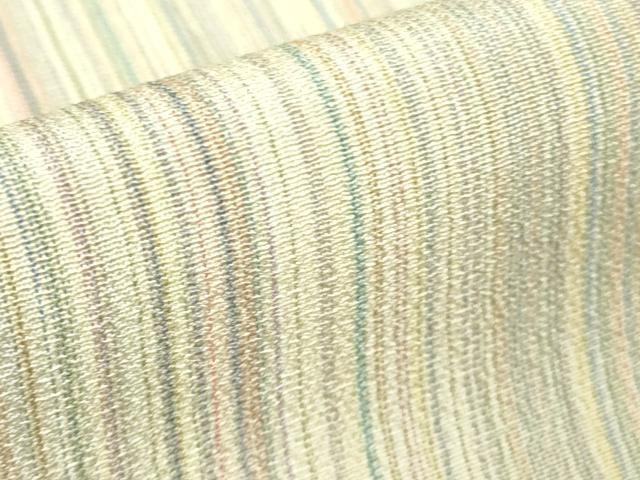 平和屋着物▽極上　本塩沢　やまだ織　200色　単衣　縞　逸品　DZAB5876kh6