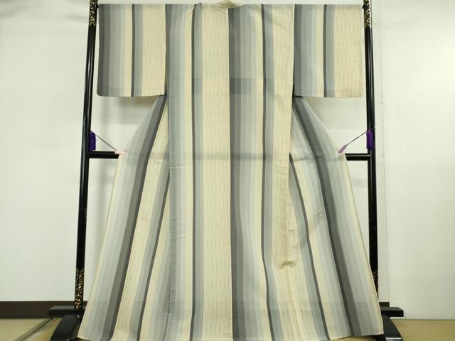 平和屋着物＊極上 夏物 明石ちぢみ 間道 正絹 逸品 DZAB5879kh6