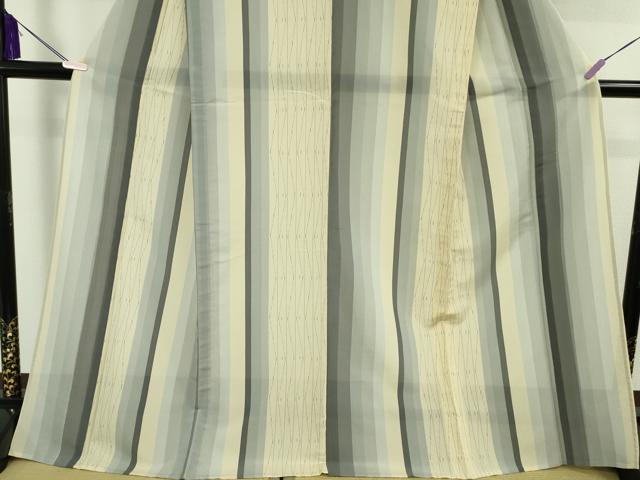 平和屋着物＊極上 夏物 明石ちぢみ 間道 正絹 逸品 DZAB5879kh6