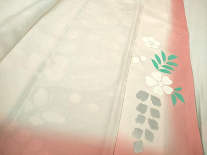 平和屋着物●極上　英王室献上友禅作家　木下勝功　訪問着　刺繍　舞桜鴛鴦　四季花蝶文　金彩　逸品　DZAB5885kh6
