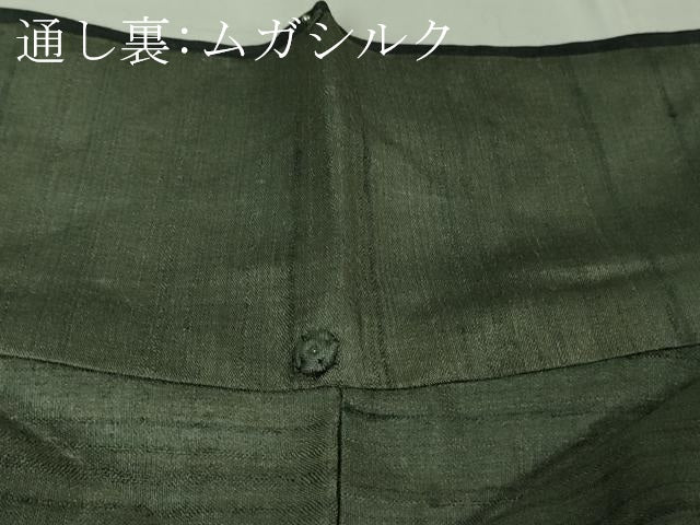 平和屋本店●極上　インド・アッサム　野蚕糸　手織　ムガシルク　間道　逸品　未使用　DZAB5890kh6