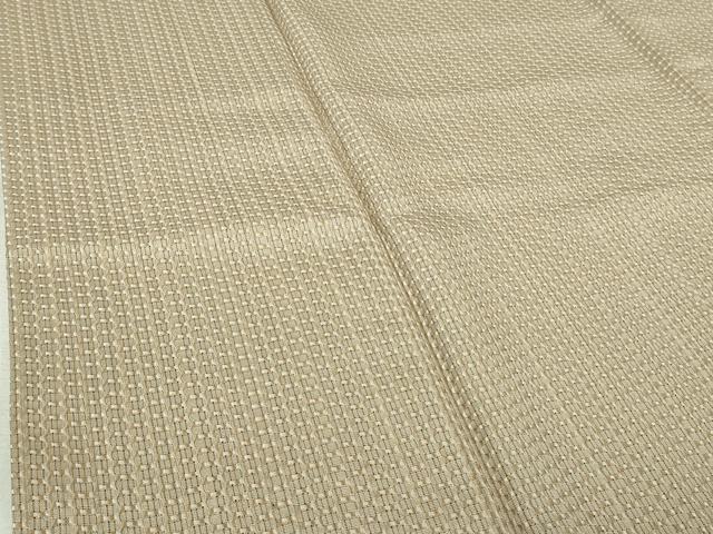 平和屋着物●極上　お召　花織　細縞に絣　蒲茶地　白　たとう紙付き　逸品　DZAB5893kh6 平和屋着物○極上 お召 花織 細縞に絣 蒲茶地 白 たとう紙付き 逸品