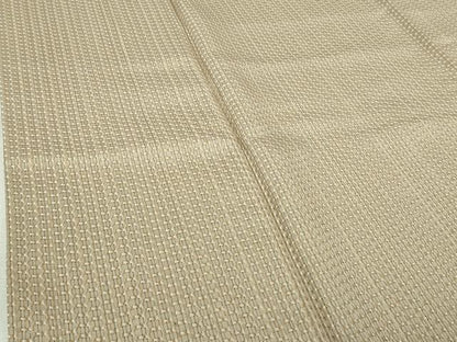 平和屋着物●極上　お召　花織　細縞に絣　蒲茶地　白　たとう紙付き　逸品　DZAB5893kh6