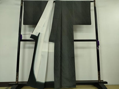 平和屋着物●極上　本塩沢　やまだ織　雪の中のきれ　小山マサイ作　110亀甲　証紙付き　逸品　未使用　DZAB5894kh6