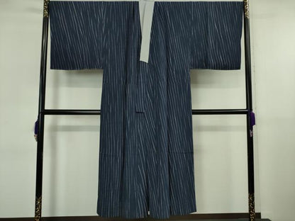 平和屋本店▽極上 男性 本塩沢・長襦袢セット 単衣 キングサイズ 伝統工芸士 中島清志 中田屋 120亀甲 三越 証紙付 逸品 未使用DZAB5895kh6
