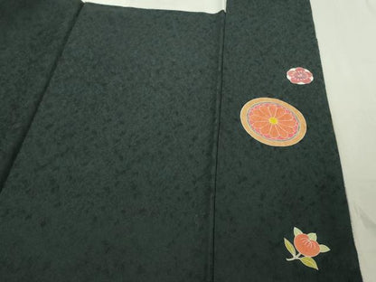 平和屋本店●極上　中国三大刺繍 スワトウ刺繍 汕頭刺繍 振袖・長襦袢(無双仕立て)セット 作家物 駒刺繍 道長花文 金糸　逸品　DZAB5899kh6