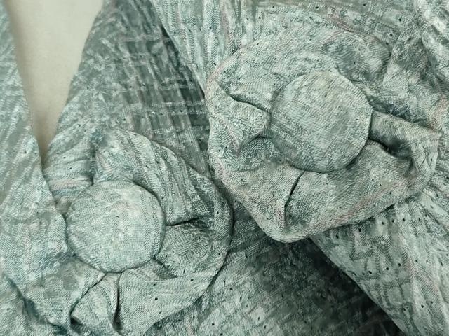 平和屋着物∞極上　名門　藤娘きぬたや・総絞り　杢目絞り　道中着　さが美扱い　ロング丈　逸品　DZAB5619kh6 平和屋着物∞極上 名門 藤娘きぬたや・総絞り 杢目絞り