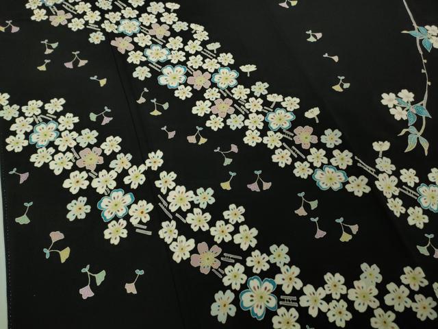 平和屋本店●極上　本加賀友禅作家　寺井英世　訪問着　かすみ　黒地　ロング丈　証紙付き　逸品　未使用　DZAB5907kh6