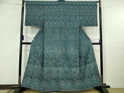 平和屋本店●極上　中国三大刺繍　スワトウ刺繍　汕頭刺繍　訪問着　更紗花鳥舞蝶文　金糸　逸品　DZAB5910kh6