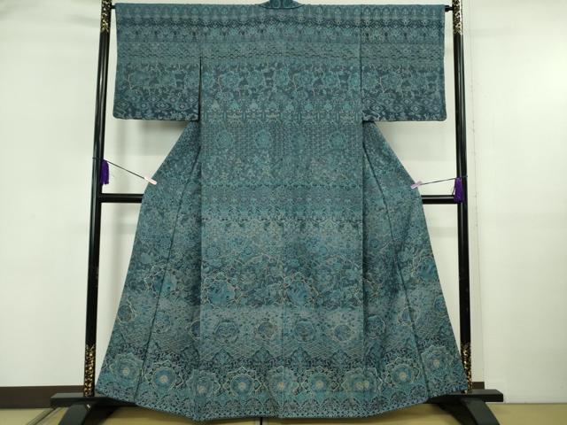 平和屋本店●極上　中国三大刺繍　スワトウ刺繍　汕頭刺繍　訪問着　更紗花鳥舞蝶文　金糸　逸品　DZAB5910kh6