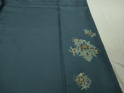 平和屋本店●極上　中国三大刺繍　スワトウ刺繍　汕頭刺繍　訪問着　更紗花鳥舞蝶文　金糸　逸品　DZAB5910kh6