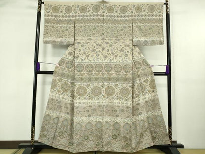平和屋本店●極上　中国三大刺繍　スワトウ刺繍　汕頭刺繍　訪問着　正倉院更紗花文　金糸　逸品　未使用　DZAB5911kh6