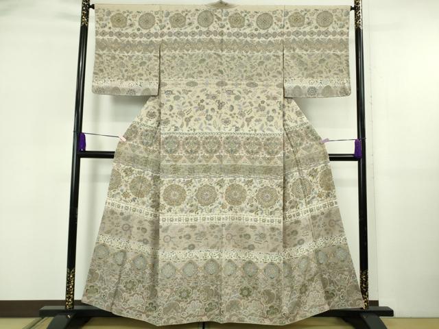 平和屋本店●極上　中国三大刺繍　スワトウ刺繍　汕頭刺繍　訪問着　正倉院更紗花文　金糸　逸品　未使用　DZAB5911kh6