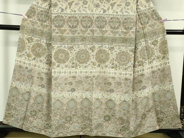 平和屋本店●極上　中国三大刺繍　スワトウ刺繍　汕頭刺繍　訪問着　正倉院更紗花文　金糸　逸品　未使用　DZAB5911kh6