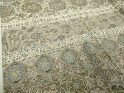 平和屋本店●極上　中国三大刺繍　スワトウ刺繍　汕頭刺繍　訪問着　正倉院更紗花文　金糸　逸品　未使用　DZAB5911kh6