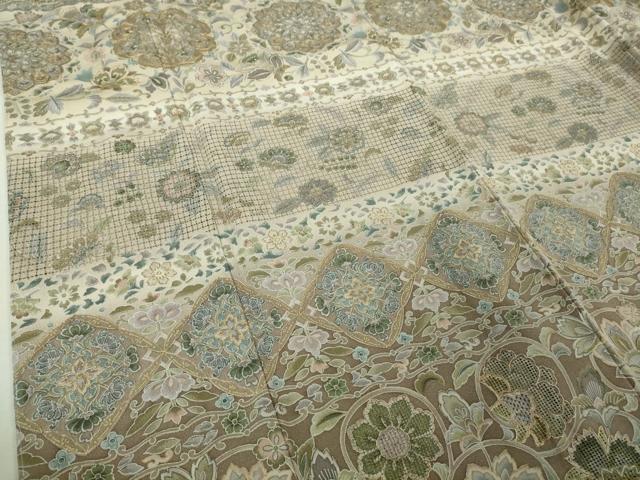 平和屋本店●極上　中国三大刺繍　スワトウ刺繍　汕頭刺繍　訪問着　正倉院更紗花文　金糸　逸品　未使用　DZAB5911kh6