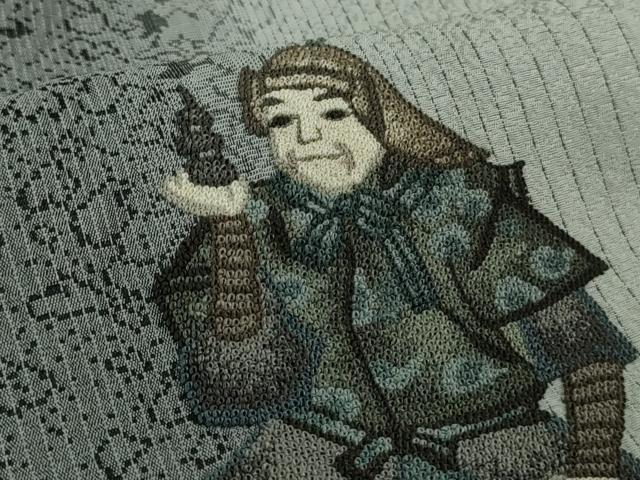 平和屋本店●極上　中国人間国宝　将雪英　中国三大刺繍　総相良刺繍　総刺繍　訪問着　人物文　逸品　未使用　DZAB5913kh6