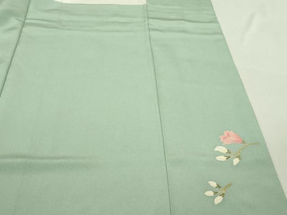 平和屋本店●極上　本加賀友禅作家　森田耕三　訪問着　枝花文　錆青磁色地　小田急百貨店扱い　逸品　DZAB5914kh6