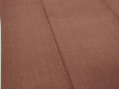平和屋本店●極上　本場結城紬　重要無形文化財　奥順謹製　色無地　蘇芳香色　証紙付き　逸品　未使用　DZAB5918kh6