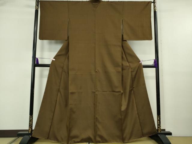 平和屋本店●希少　本場黄八丈　黒八丈　本高貴　紬　染:伝統工芸士　西條謹一　機:伊勢崎嘉代美　証紙付き　逸品　未使用　DZAB5927kh6
