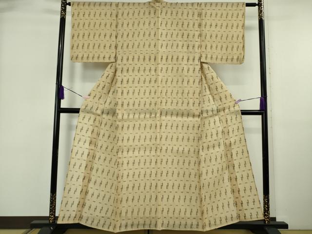 平和屋着物＊極上 夏物 絹芭蕉 紗紬 絣柄 逸品 DZAB5933kh6