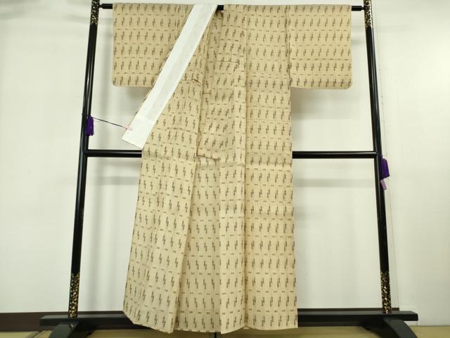 平和屋着物＊極上 夏物 絹芭蕉 紗紬 絣柄 逸品 DZAB5933kh6