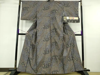平和屋着物●極上　都喜ヱ門　本場大島紬　泥染　総絣　壁画訪人　藤絹織物謹製　さが美扱い　証紙付き　逸品　DZAB5940kh6