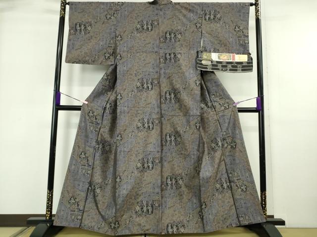 平和屋着物●極上　都喜ヱ門　本場大島紬　泥染　総絣　壁画訪人　藤絹織物謹製　さが美扱い　証紙付き　逸品　DZAB5940kh6