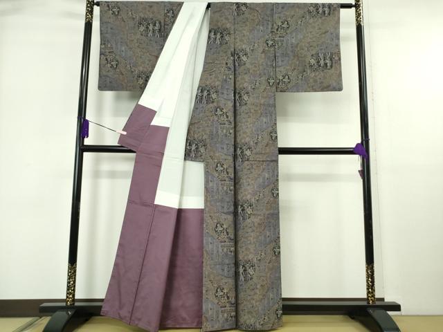 平和屋着物●極上　都喜ヱ門　本場大島紬　泥染　総絣　壁画訪人　藤絹織物謹製　さが美扱い　証紙付き　逸品　DZAB5940kh6