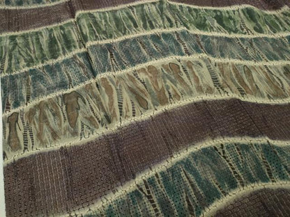 平和屋本店●極上　中国三大刺繍　スワトウ刺繍　汕頭・相良刺繍　訪問着　杢目絞り　よろけ縞　銀通し地　さが美扱い　逸品　DZAB5943kh6