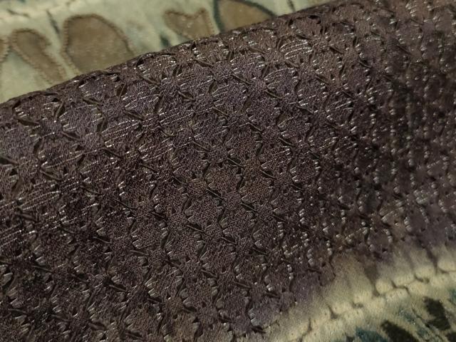 平和屋本店●極上　中国三大刺繍　スワトウ刺繍　汕頭・相良刺繍　訪問着　杢目絞り　よろけ縞　銀通し地　さが美扱い　逸品　DZAB5943kh6