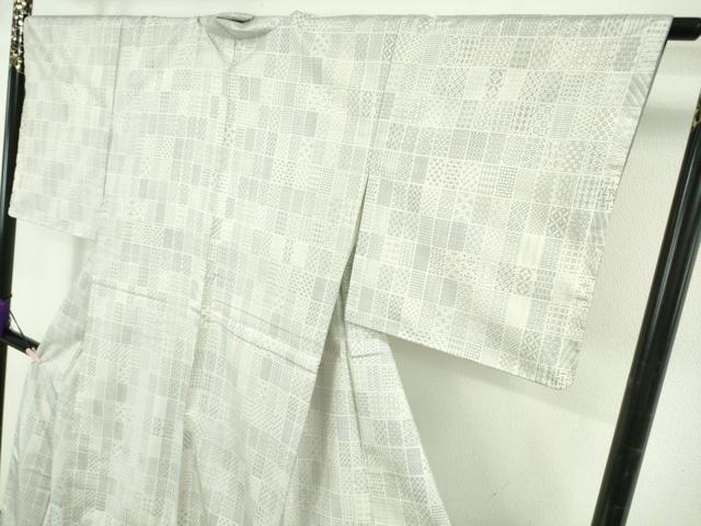 平和屋本店●極上　本場大島紬　白大島　白絣　結かすり　窪田織物謹製　ますいわ屋扱い　証紙付き　逸品　未使用　DZAB5945kh6