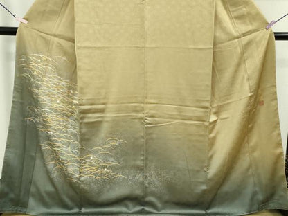 平和屋本店●極上　人間国宝　福田喜三郎　訪問着　刺繍　露芝　暈し染め　金彩　大丸扱い　逸品　未使用　DZAB5948kh6