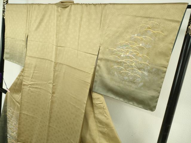 平和屋本店●極上　人間国宝　福田喜三郎　訪問着　刺繍　露芝　暈し染め　金彩　大丸扱い　逸品　未使用　DZAB5948kh6