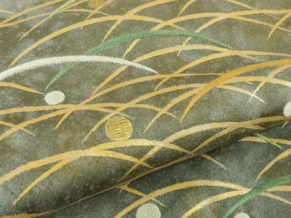 平和屋本店●極上　人間国宝　福田喜三郎　訪問着　刺繍　露芝　暈し染め　金彩　大丸扱い　逸品　未使用　DZAB5948kh6