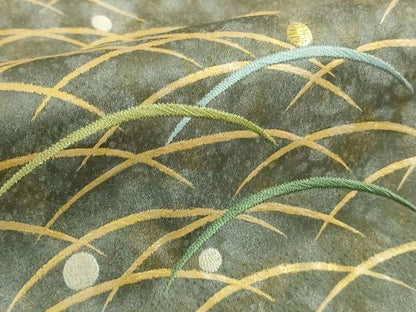 平和屋本店●極上　人間国宝　福田喜三郎　訪問着　刺繍　露芝　暈し染め　金彩　大丸扱い　逸品　未使用　DZAB5948kh6