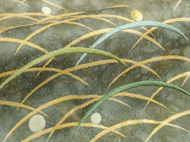 平和屋本店●極上　人間国宝　福田喜三郎　訪問着　刺繍　露芝　暈し染め　金彩　大丸扱い　逸品　未使用　DZAB5948kh6