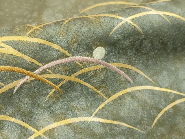 平和屋本店●極上　人間国宝　福田喜三郎　訪問着　刺繍　露芝　暈し染め　金彩　大丸扱い　逸品　未使用　DZAB5948kh6