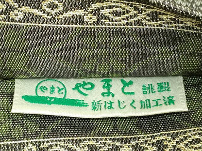 平和屋着物●極上　両面　全通柄袋帯　七宝花文　葵　金糸　やまと誂製　逸品　DZAB5951kh6