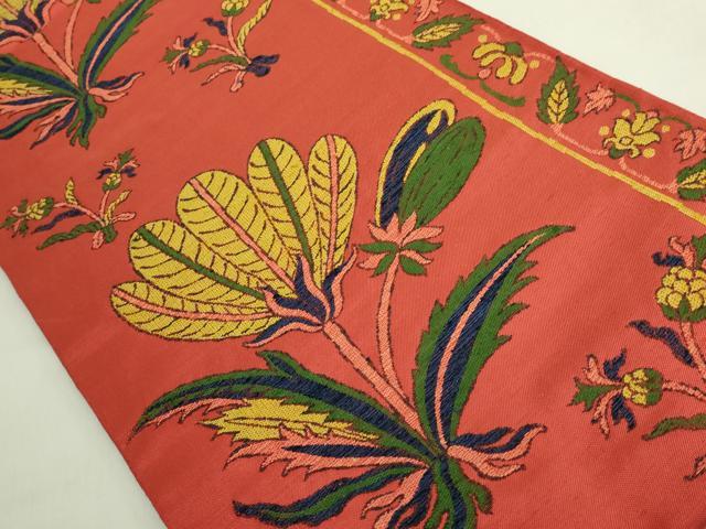 平和屋着物●極上　洛風林　工芸帯地　六通柄　本袋帯　草花文　逸品　DZAB5961kh6